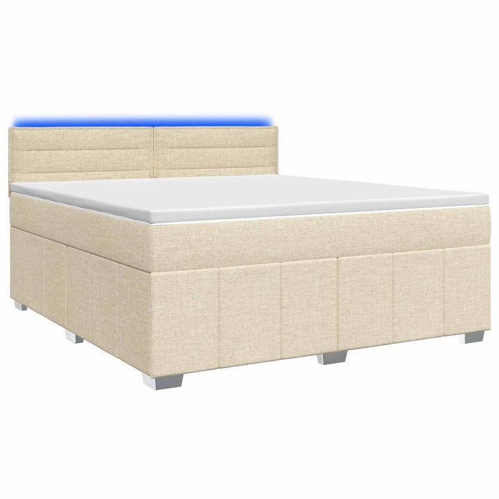 Boxmadras med topmadras Cremefarvet 140 x 200 cm Stof