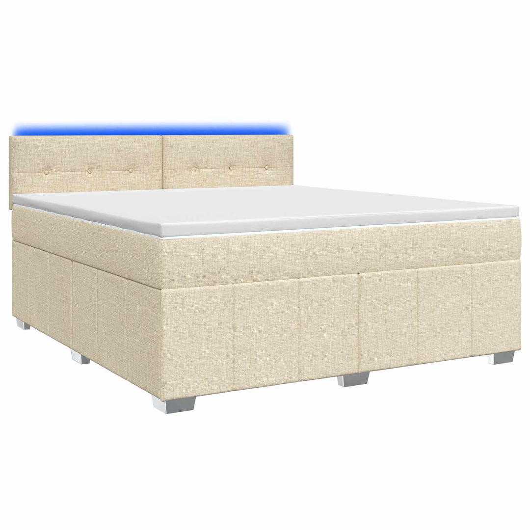 Boxmadras med topmadras Cremefarvet 140 x 200 cm Stof