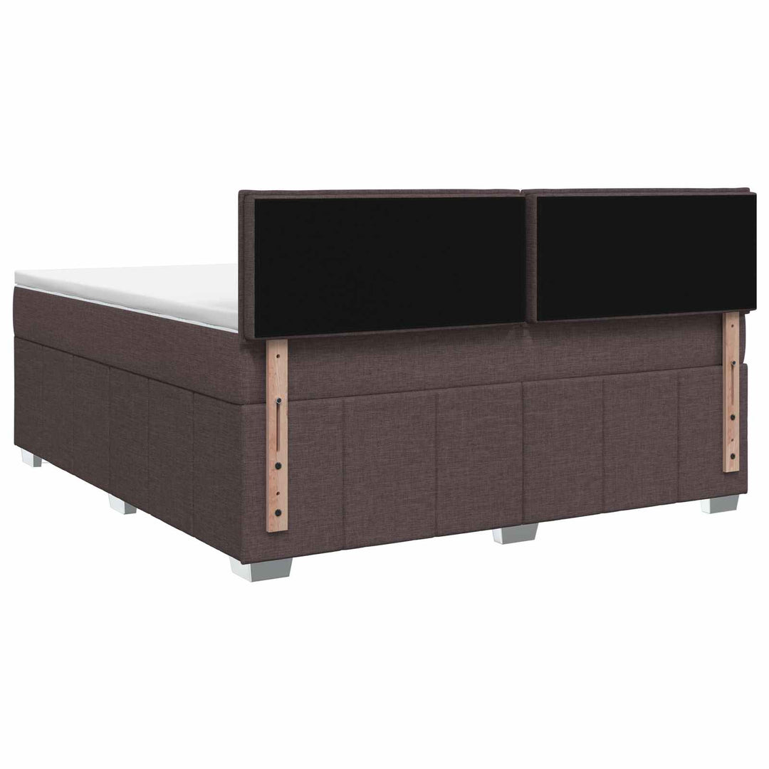 Boxmadras med topmadras Mørk Brun 140 x 200 cm Stof