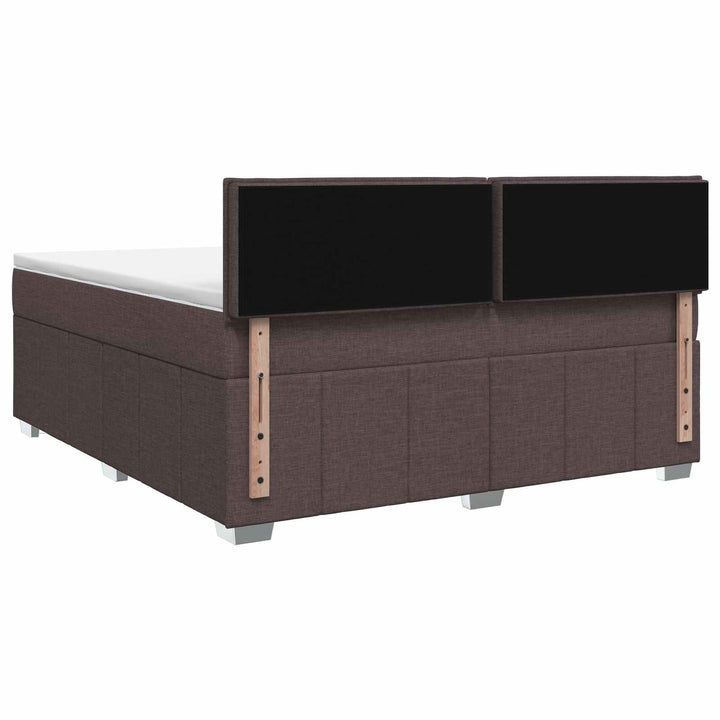 Boxmadras med topmadras Mørk Brun 140 x 200 cm Stof