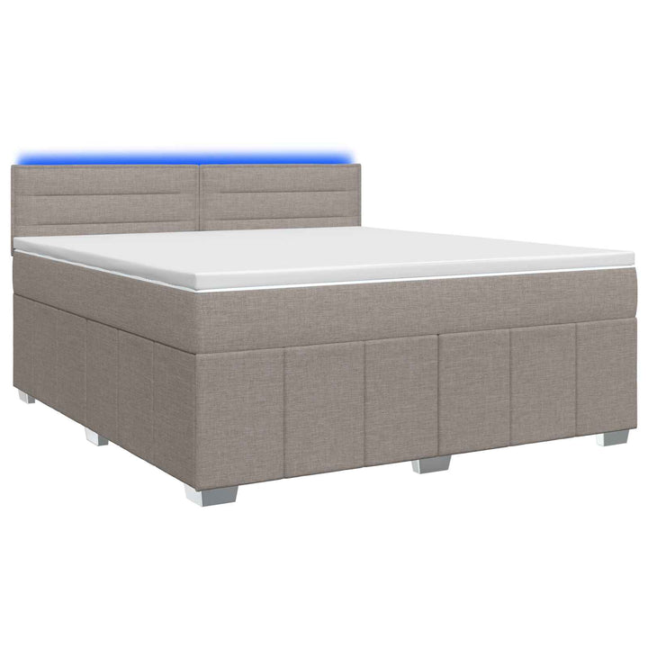 Boxmadras med topmadras Gråbrun 160 x 200 cm Stof