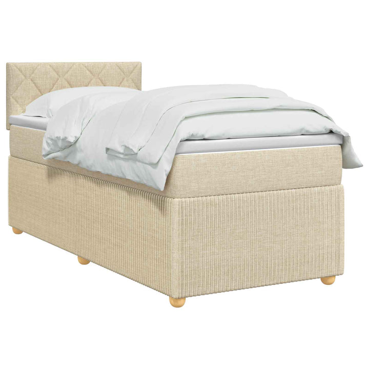 Boxmadras med topmadras Cremefarvet 80 x 200 cm Stof