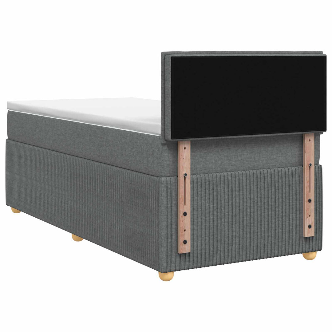 Boxmadras med topmadras Mørkegrå 90 x 190 cm Stof