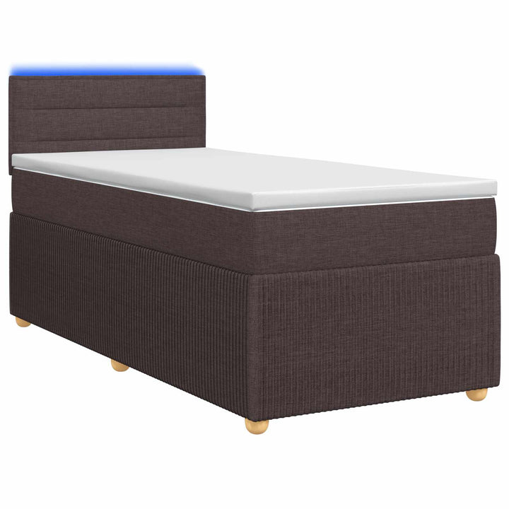Boxmadras med topmadras Mørk Brun 90 x 190 cm Stof