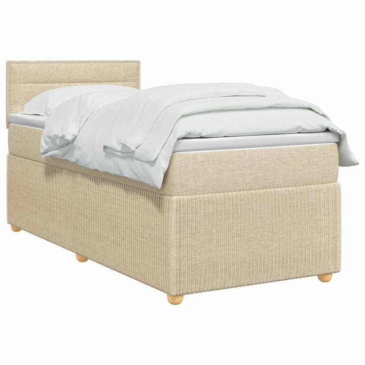 Boxmadras med topmadras Cremefarvet 100 x 200 cm Stof
