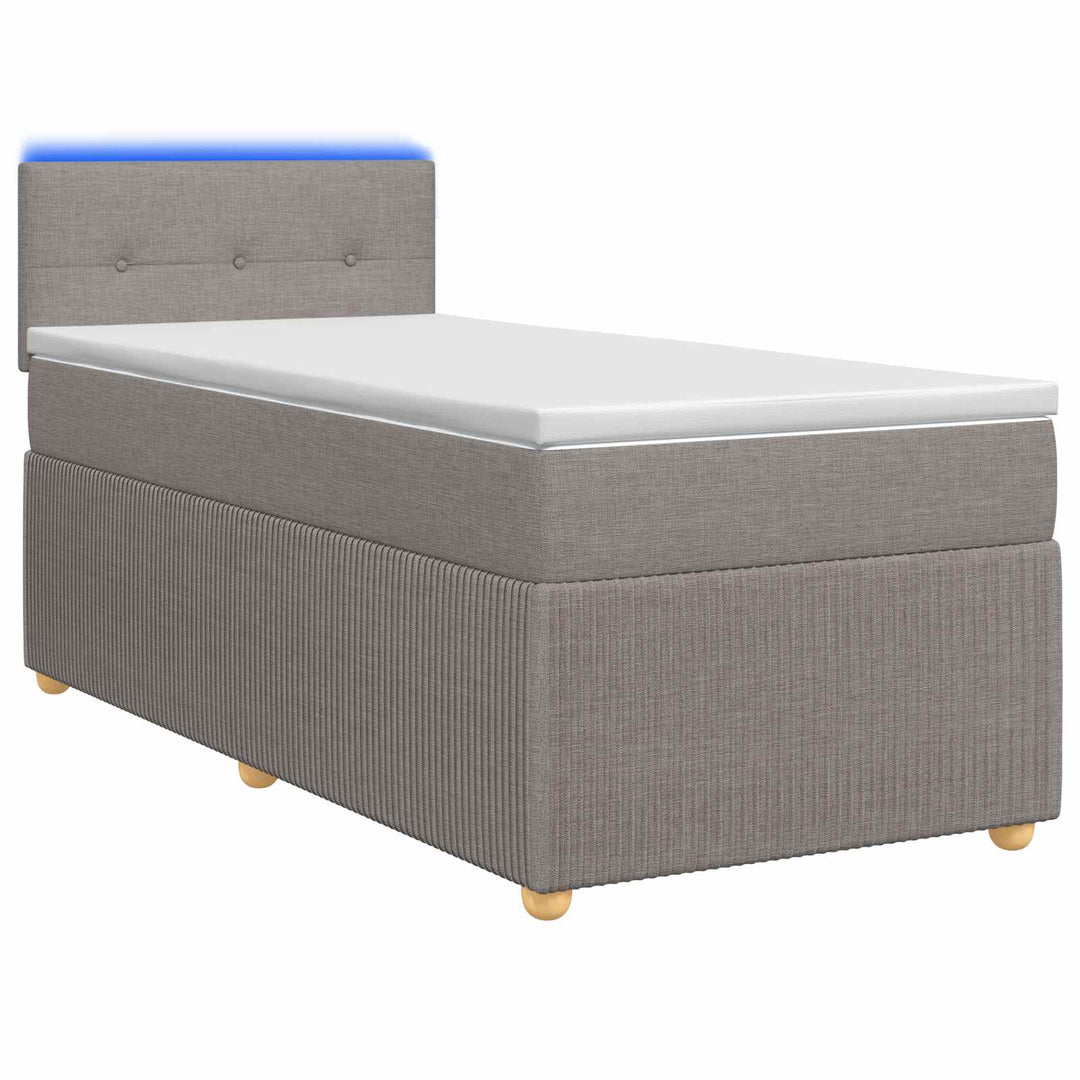 Boxmadras med topmadras Gråbrun 100 x 200 cm Stof