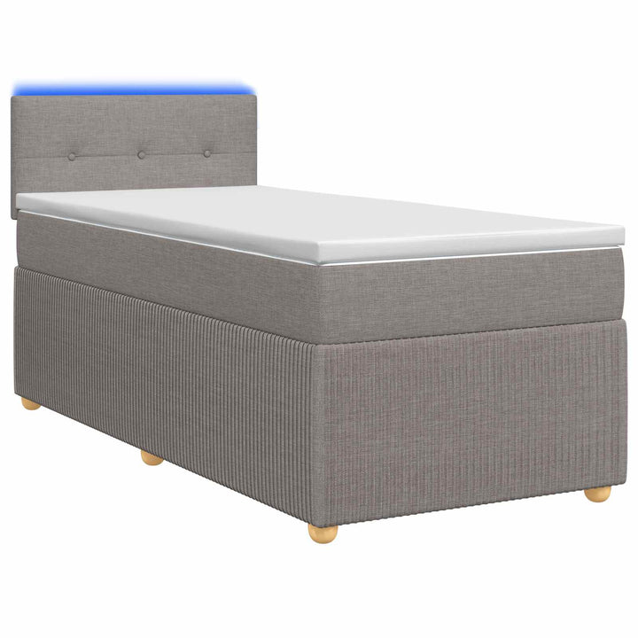 Boxmadras med topmadras Gråbrun 100 x 200 cm Stof