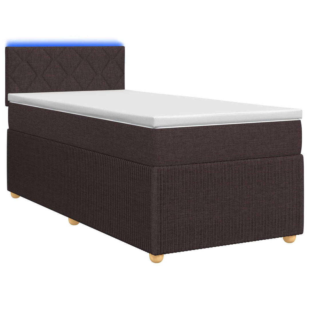 Boxmadras med topmadras Mørk Brun 100 x 200 cm Stof