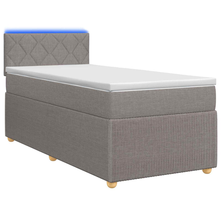 Boxmadras med topmadras Gråbrun 100 x 200 cm Stof