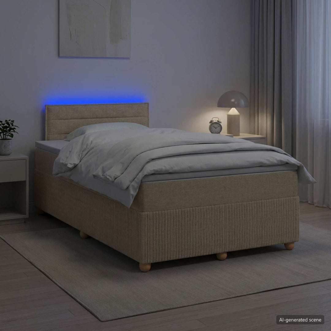 Boxmadras med topmadras Cremefarvet 120 x 190 cm Stof