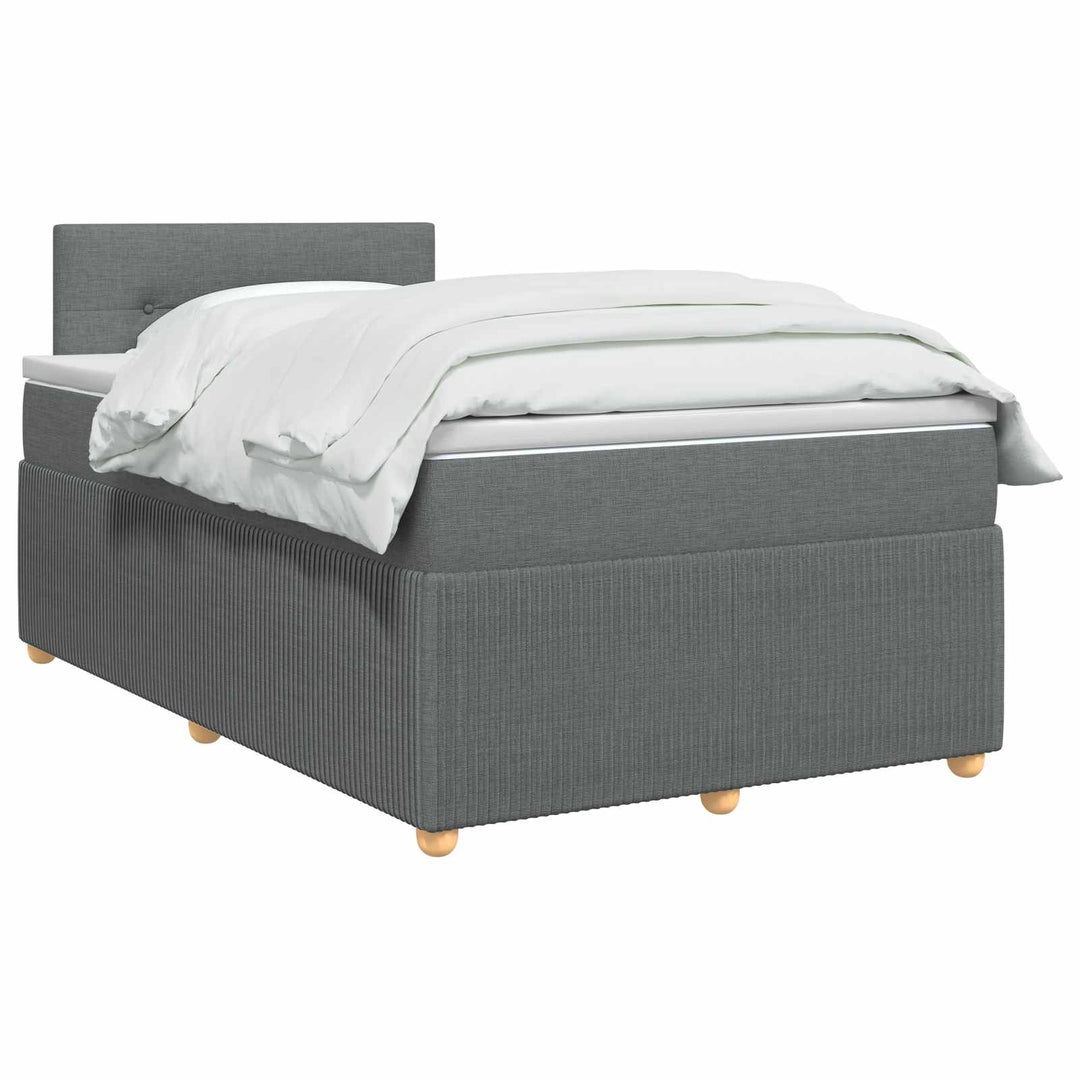 Boxmadras med topmadras Mørkegrå 120 x 190 cm Stof