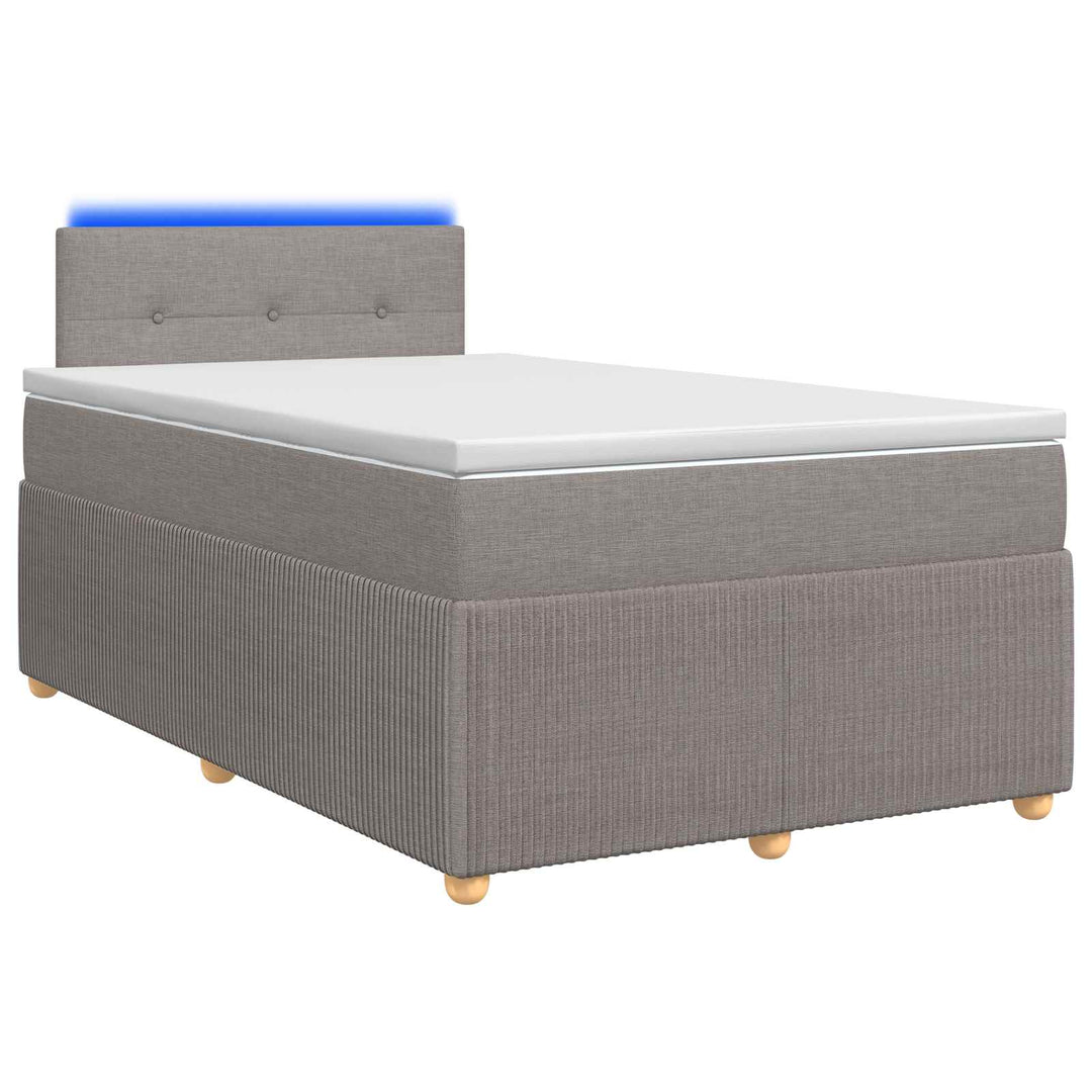Boxmadras med topmadras Gråbrun 120 x 190 cm Stof