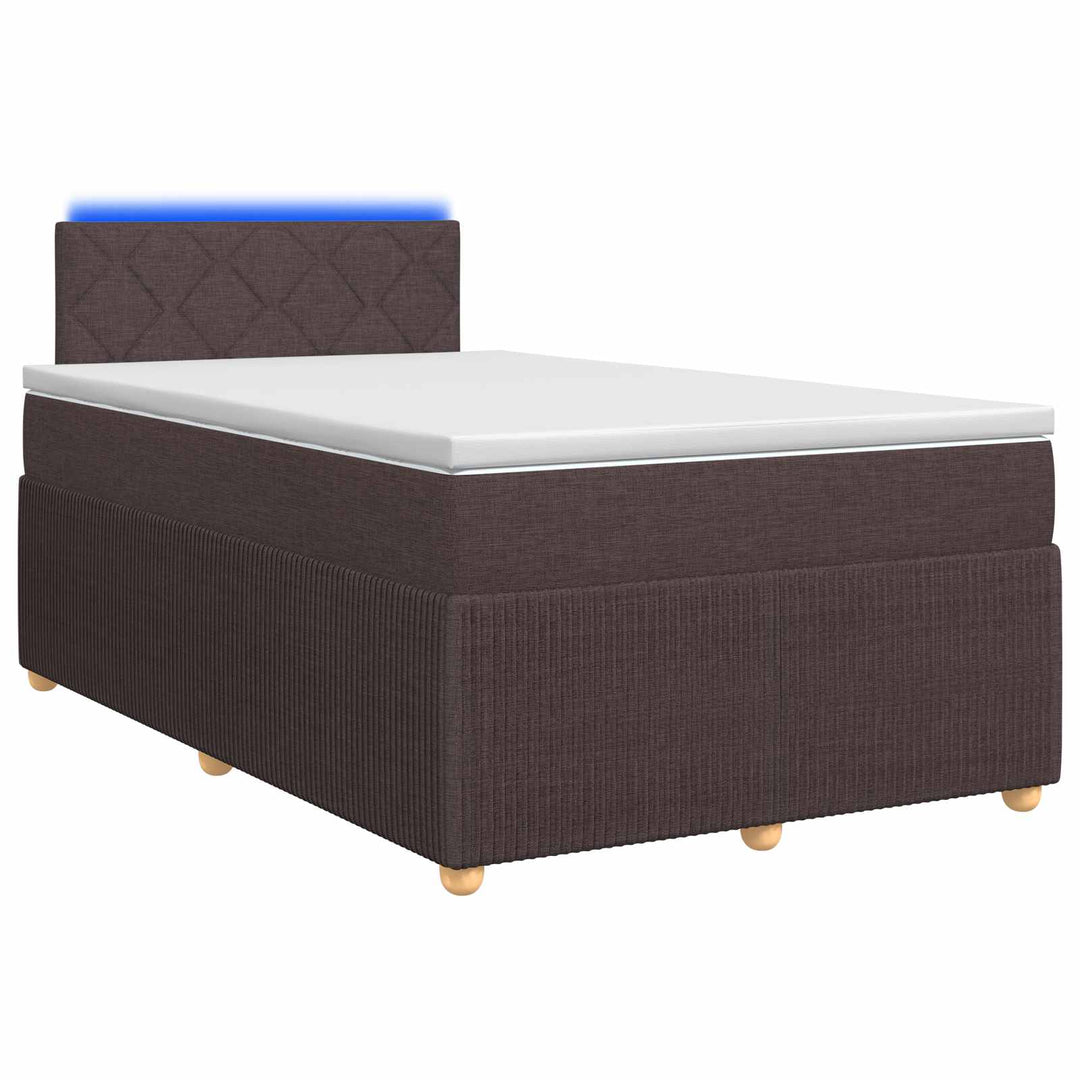 Boxmadras med topmadras Mørk Brun 120 x 190 cm Stof