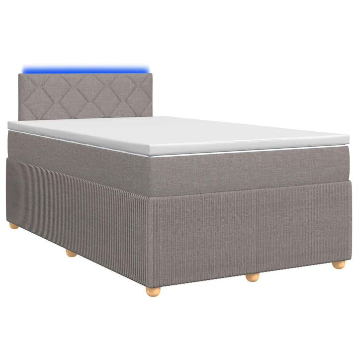 Boxmadras med topmadras Gråbrun 120 x 190 cm Stof