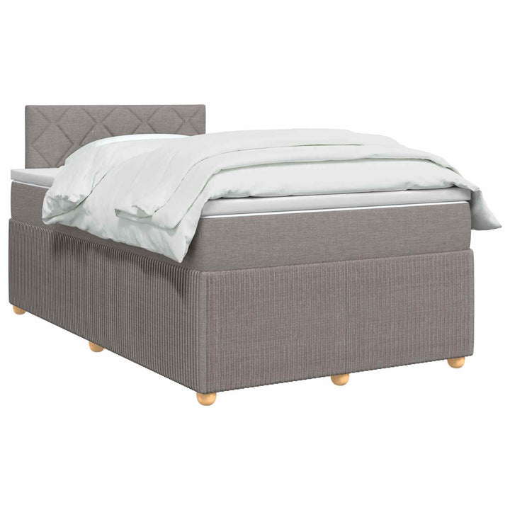 Boxmadras med topmadras Gråbrun 120 x 190 cm Stof