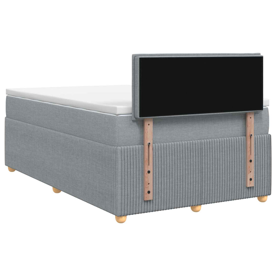 Boxmadras med topmadras Lysegrå 120 x 200 cm Stof