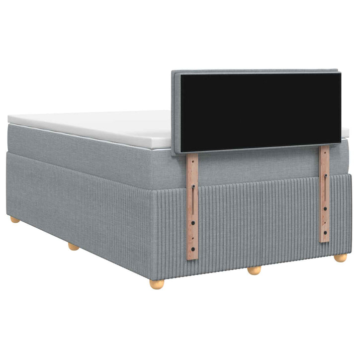 Boxmadras med topmadras Lysegrå 120 x 200 cm Stof
