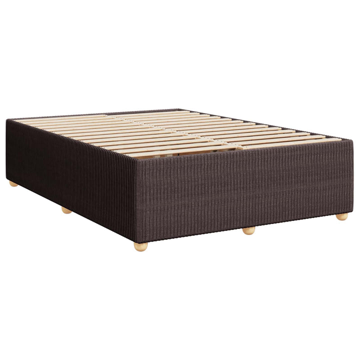 Boxmadras med topmadras Mørk Brun 140 x 190 cm Stof