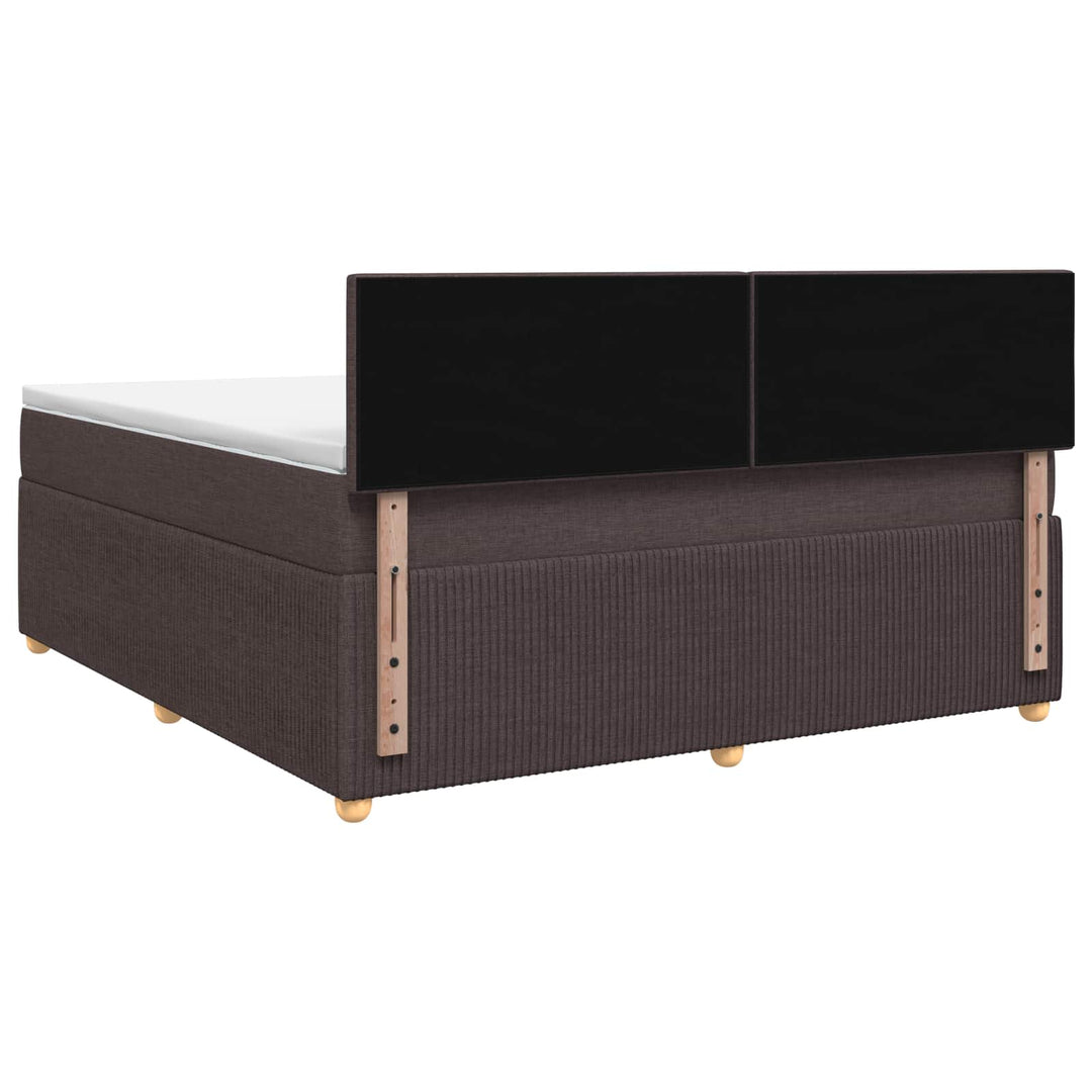 Boxmadras med topmadras Mørk Brun 140 x 190 cm Stof