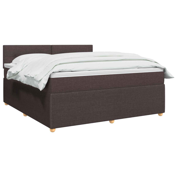 Boxmadras med topmadras Mørk Brun 140 x 190 cm Stof