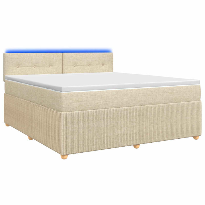 Boxmadras med topmadras Cremefarvet 140 x 190 cm Stof