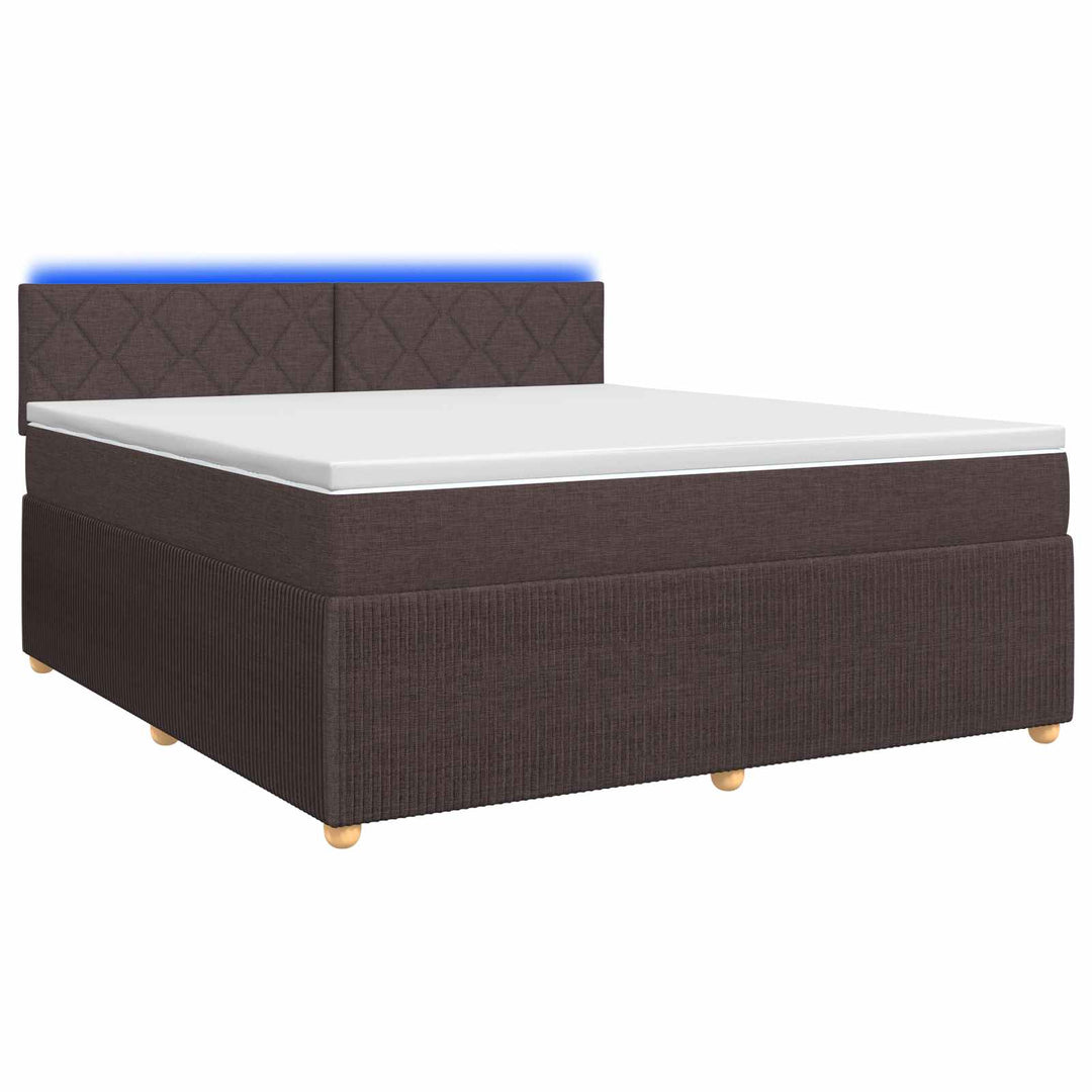 Boxmadras med topmadras Mørk Brun 140 x 190 cm Stof
