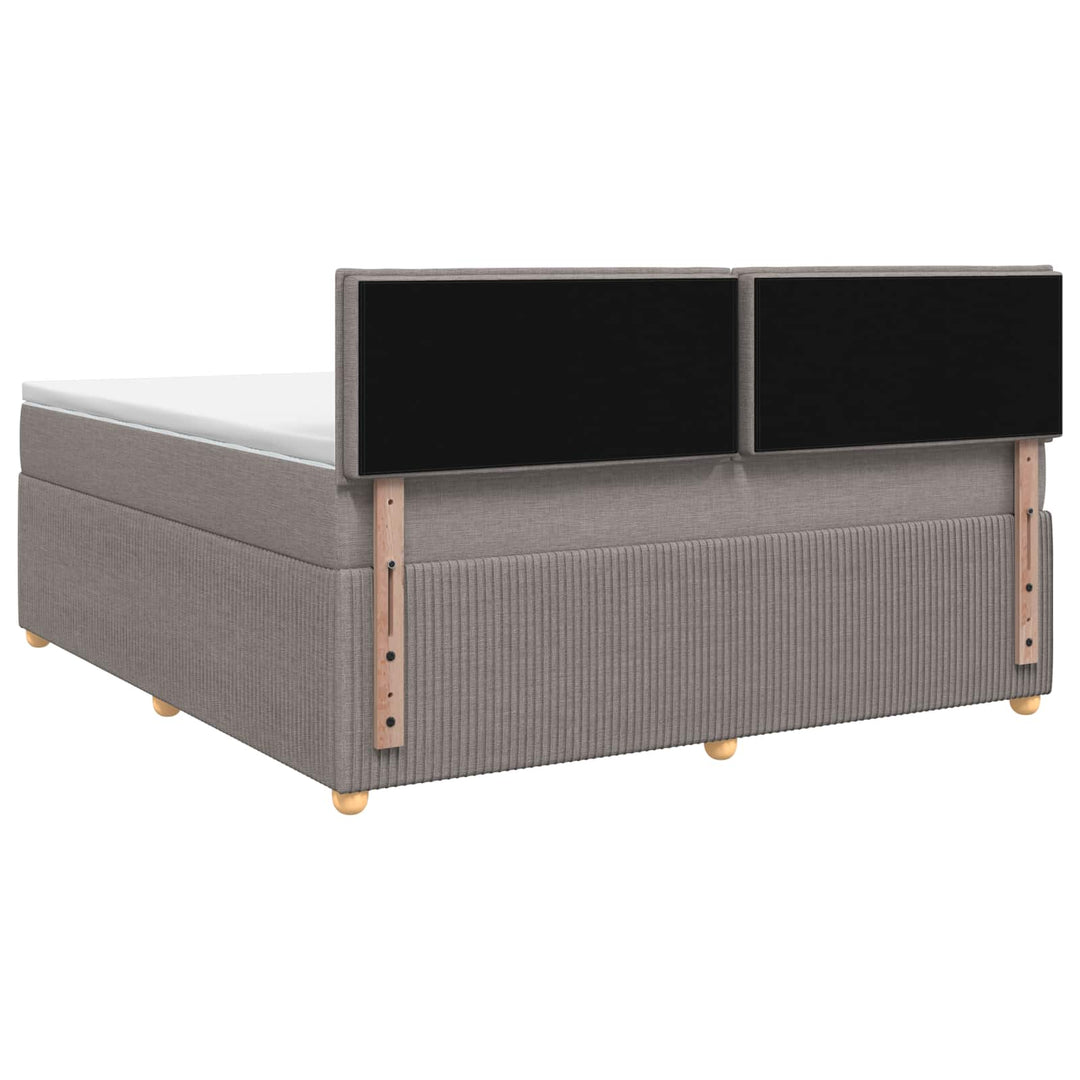 Boxmadras med topmadras Gråbrun 140 x 200 cm Stof