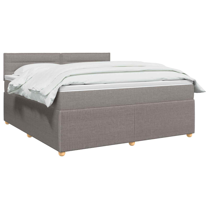 Boxmadras med topmadras Gråbrun 140 x 200 cm Stof