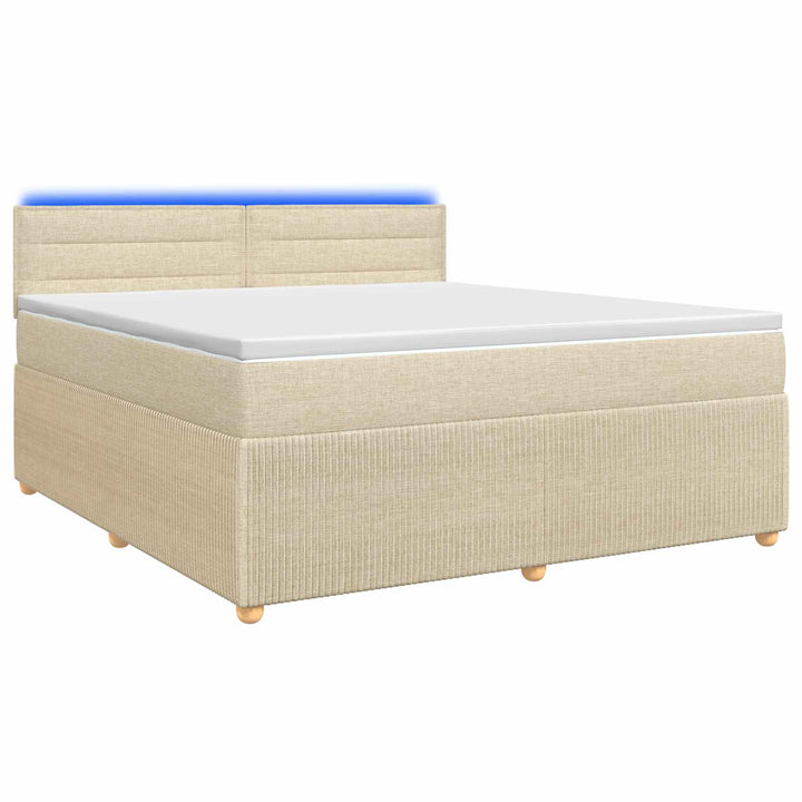 Boxmadras med topmadras Cremefarvet 140 x 200 cm Stof