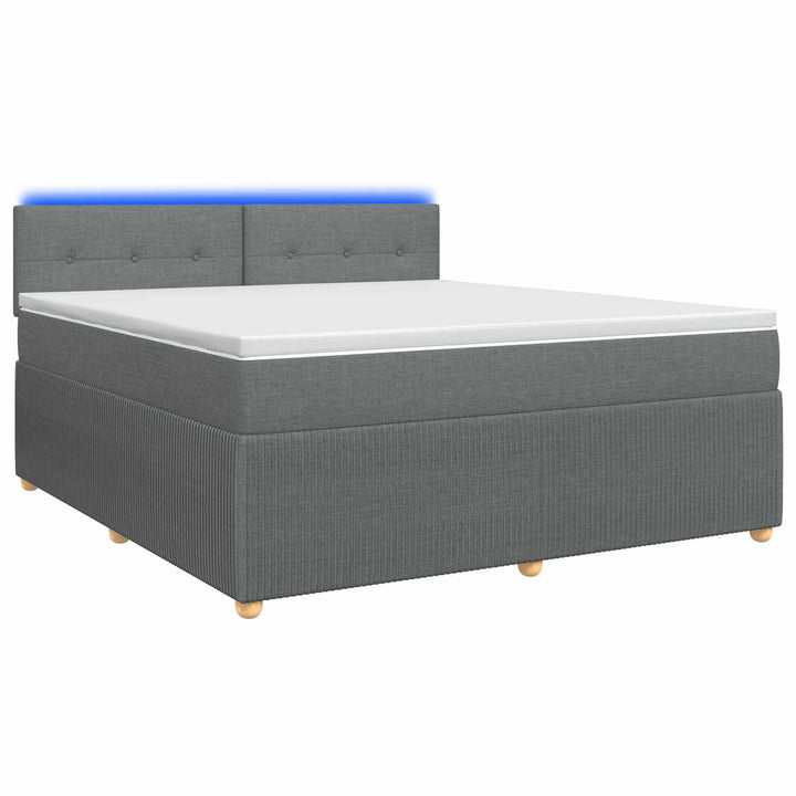 Boxmadras med topmadras Mørkegrå 140 x 200 cm Stof