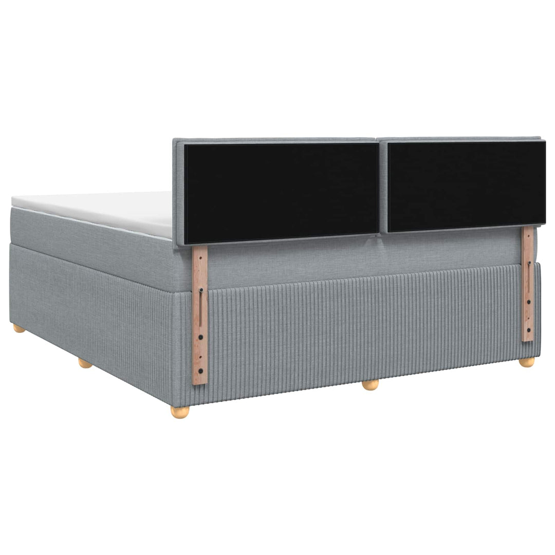 Boxmadras med topmadras Lysegrå 160 x 200 cm Stof