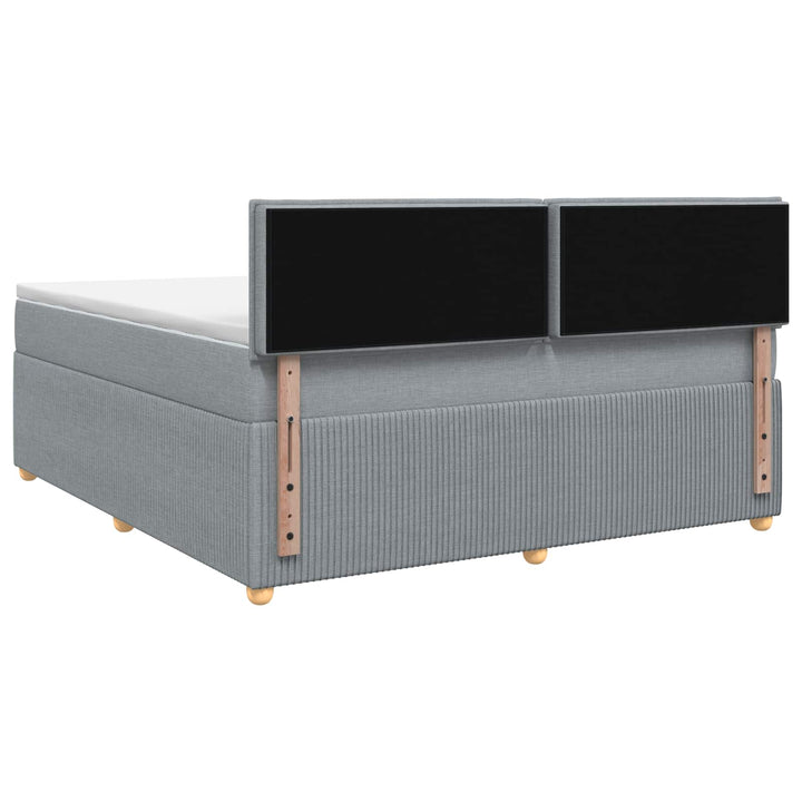 Boxmadras med topmadras Lysegrå 160 x 200 cm Stof