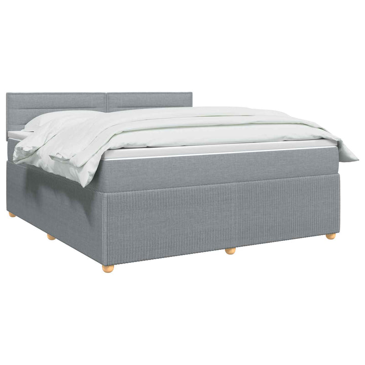 Boxmadras med topmadras Lysegrå 160 x 200 cm Stof