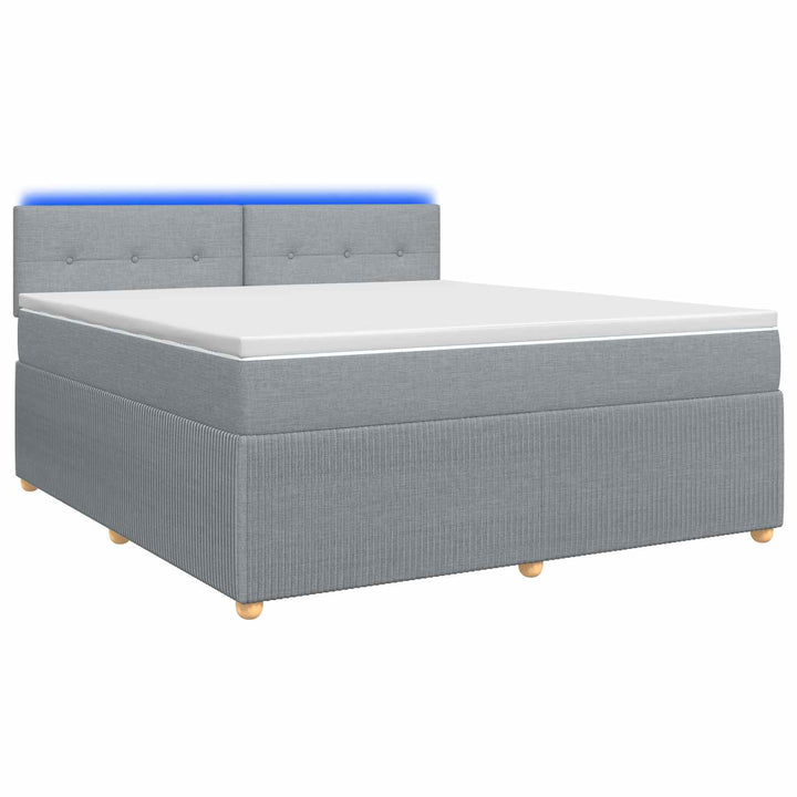 Boxmadras med topmadras Lysegrå 160 x 200 cm Stof