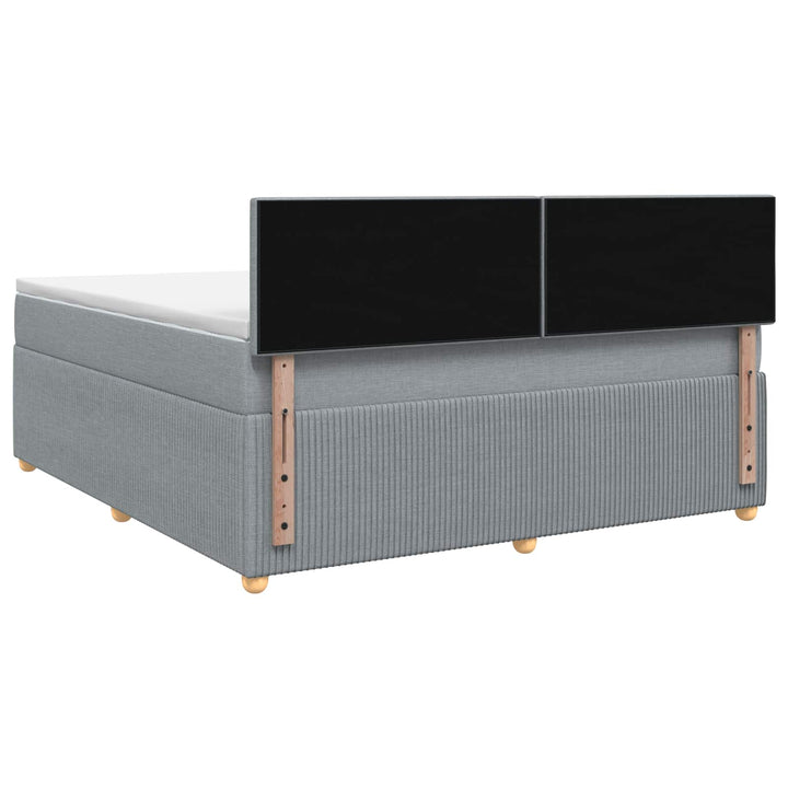 Boxmadras med topmadras Lysegrå 160 x 200 cm Stof