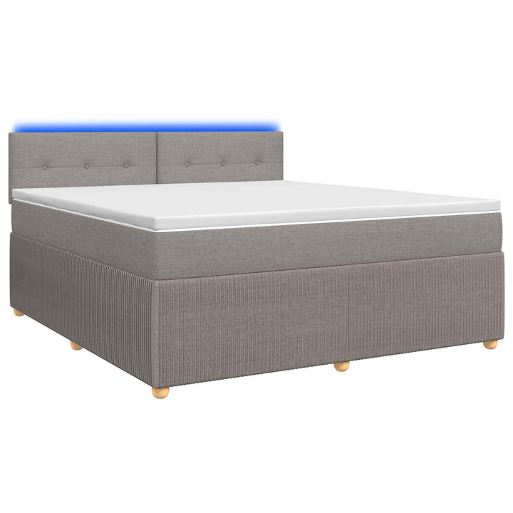 Boxmadras med topmadras Gråbrun 160 x 200 cm Stof