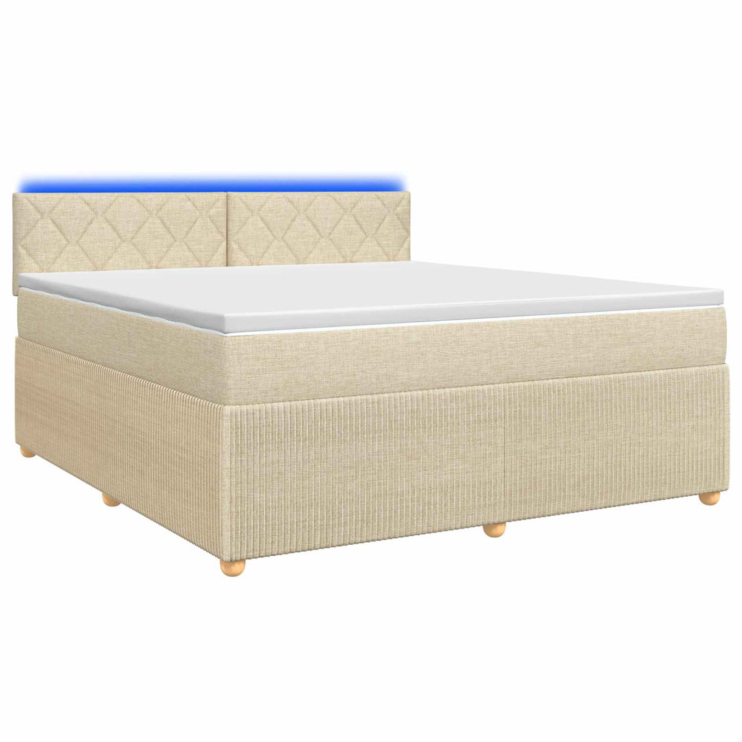 Boxmadras med topmadras Cremefarvet 160 x 200 cm Stof