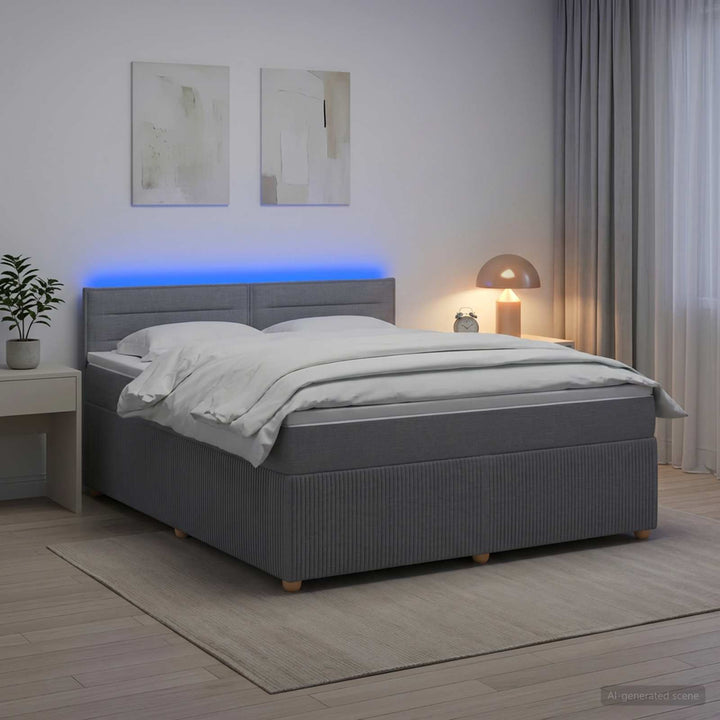 Boxmadras med topmadras Lysegrå 140 x 190 cm Stof