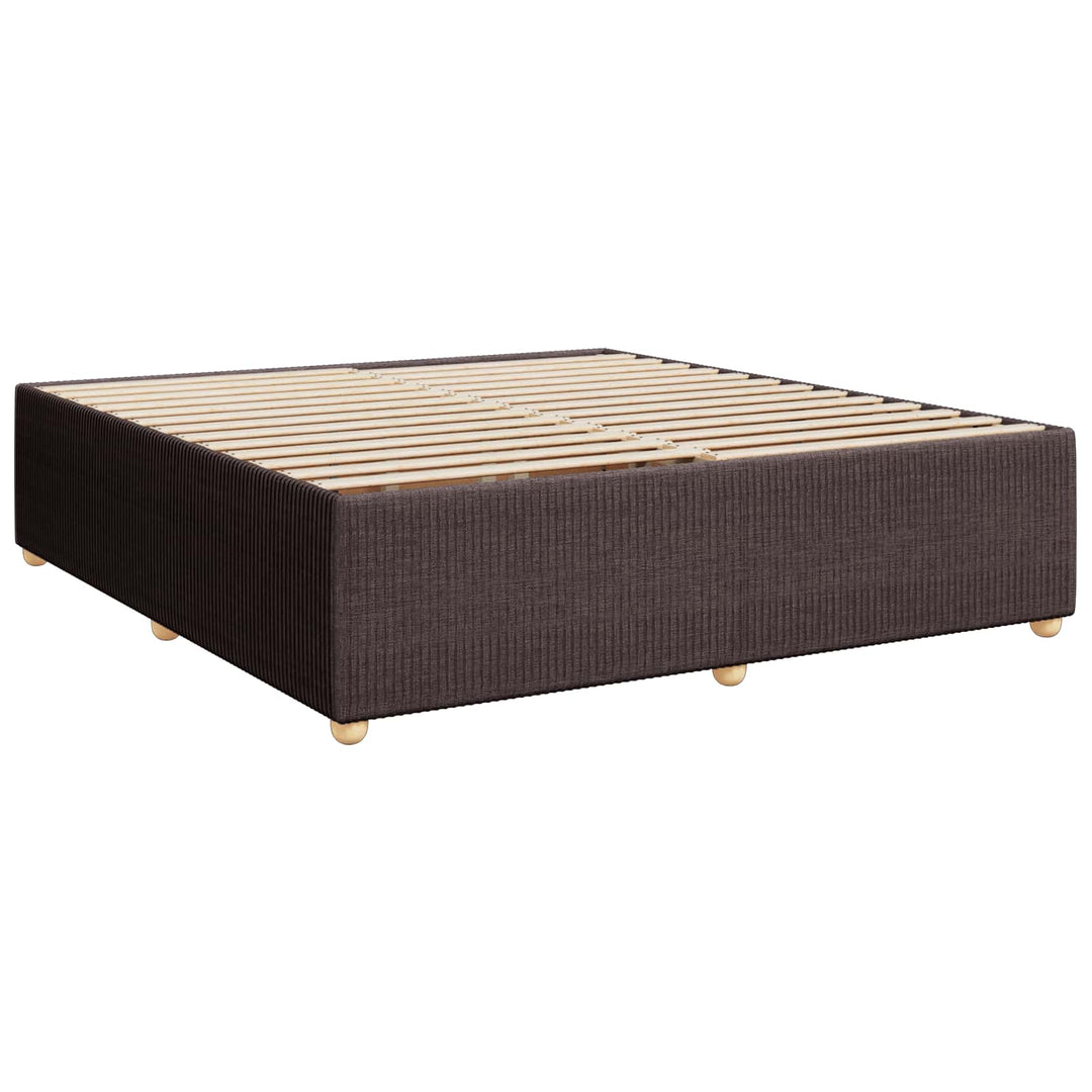 Boxmadras med topmadras Mørk Brun 200 x 200 cm Stof