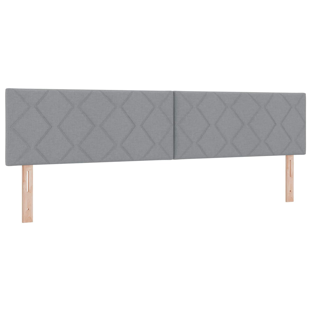 Boxmadras med topmadras Lysegrå 200 x 200 cm Stof