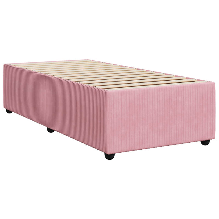 Boxmadras med topmadras Lyserød 80 x 200 cm Fløjl