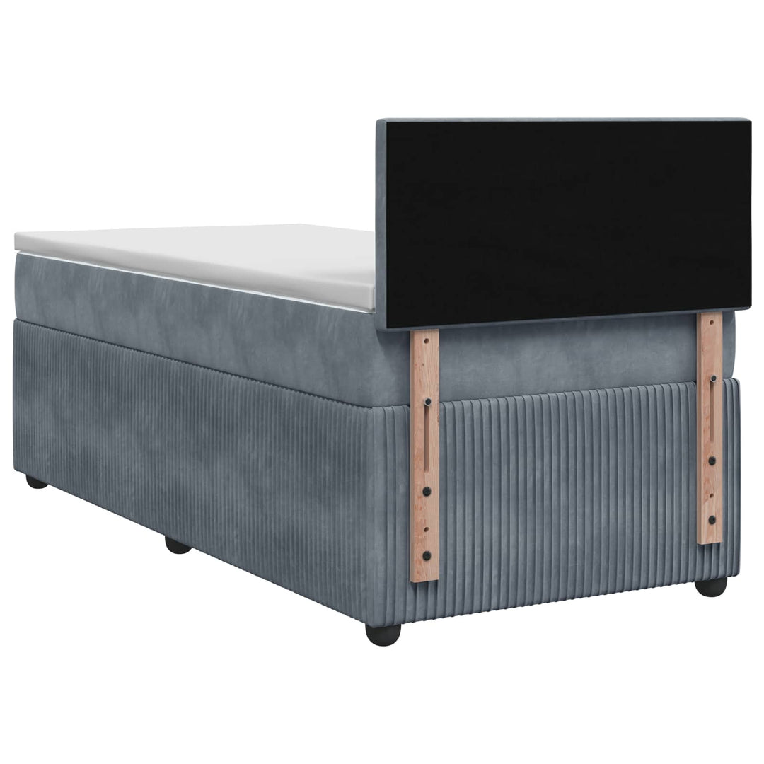 Boxmadras med topmadras Mørkegrå 80 x 200 cm Fløjl