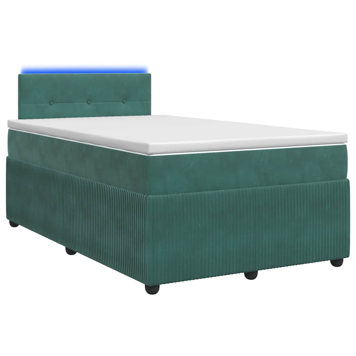 Boxmadras med topmadras Mørkegrøn 120 x 190 cm Fløjl