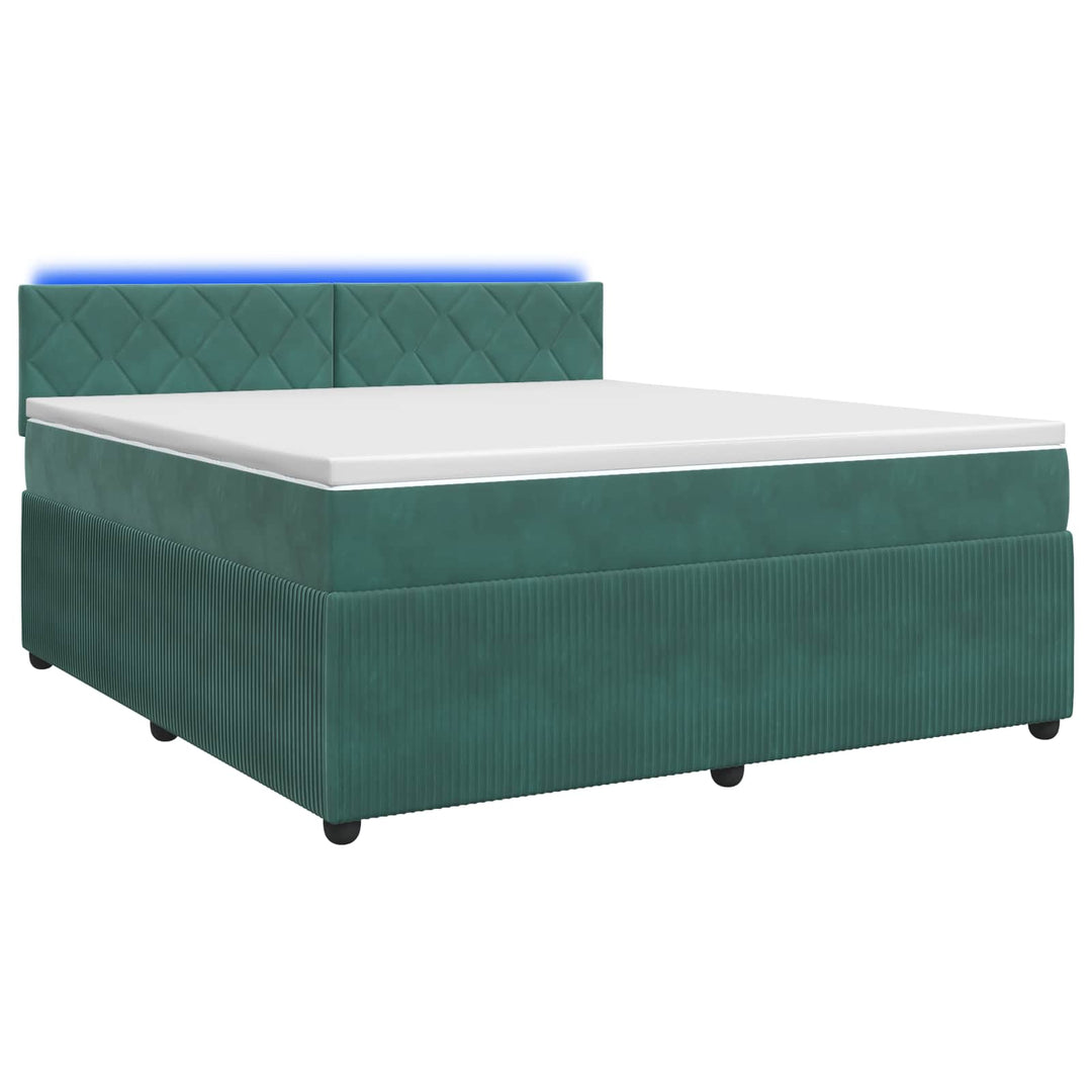 Boxmadras med topmadras Mørkegrøn 140 x 190 cm Fløjl