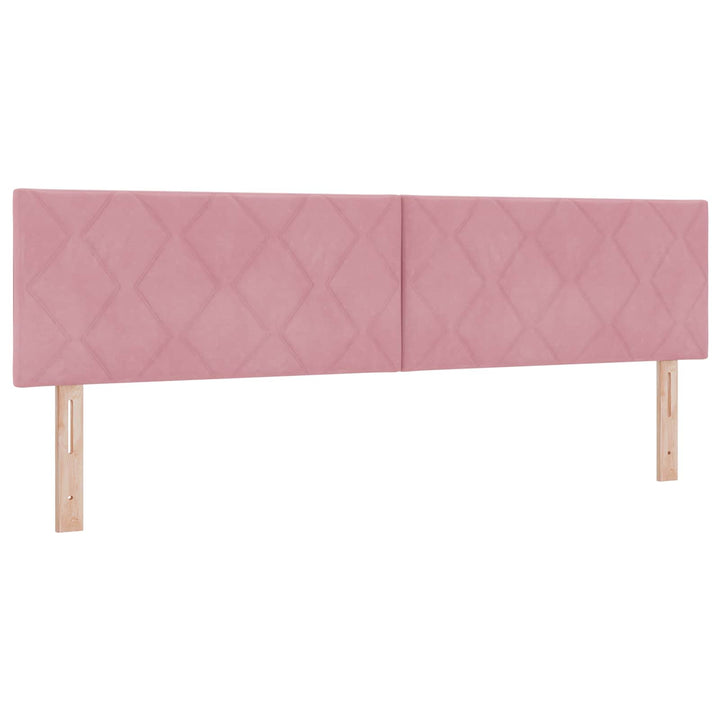 Boxmadras med topmadras Lyserød 180 x 200 cm Fløjl