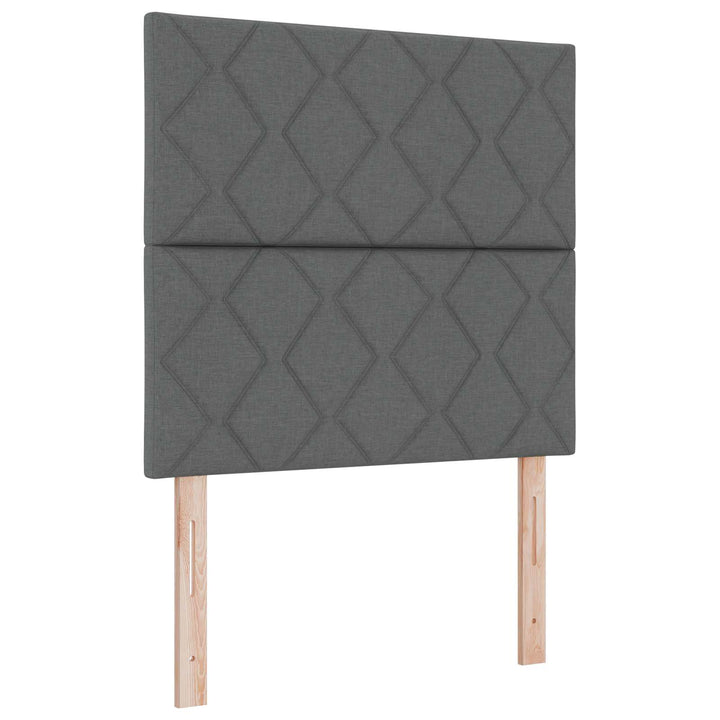 Boxmadras med topmadras Mørkegrå 80 x 200 cm Stof