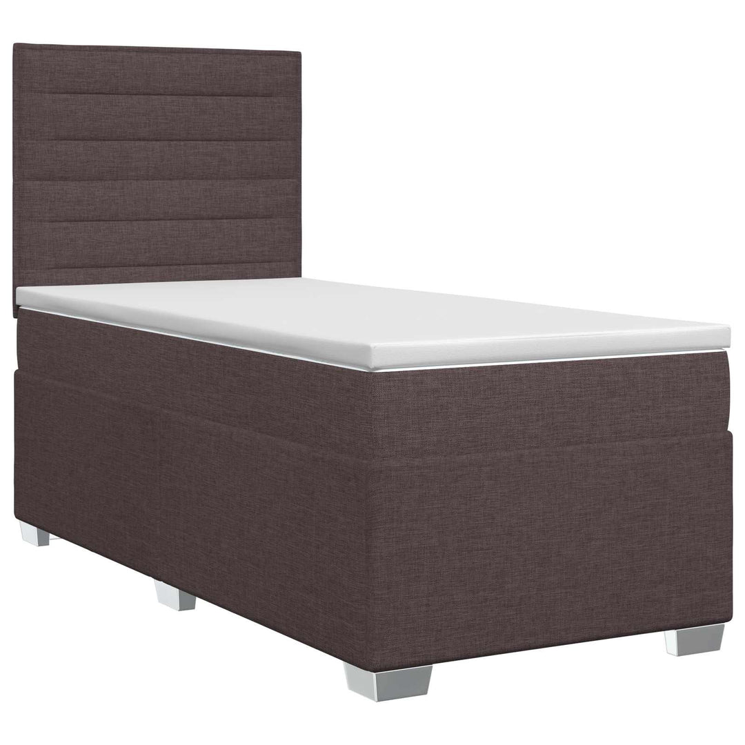 Boxmadras med topmadras Mørk Brun 90 x 190 cm Stof