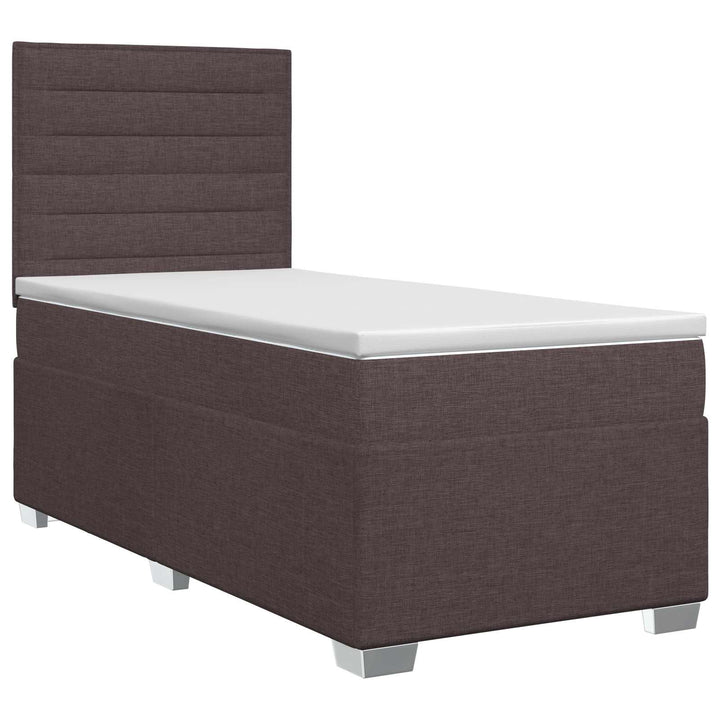 Boxmadras med topmadras Mørk Brun 90 x 190 cm Stof
