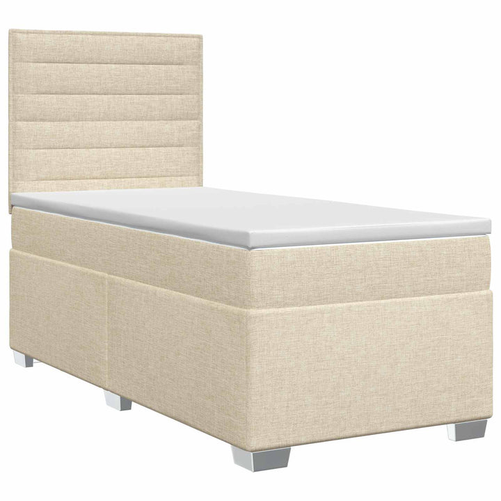 Boxmadras med topmadras Cremefarvet 100 x 200 cm Stof