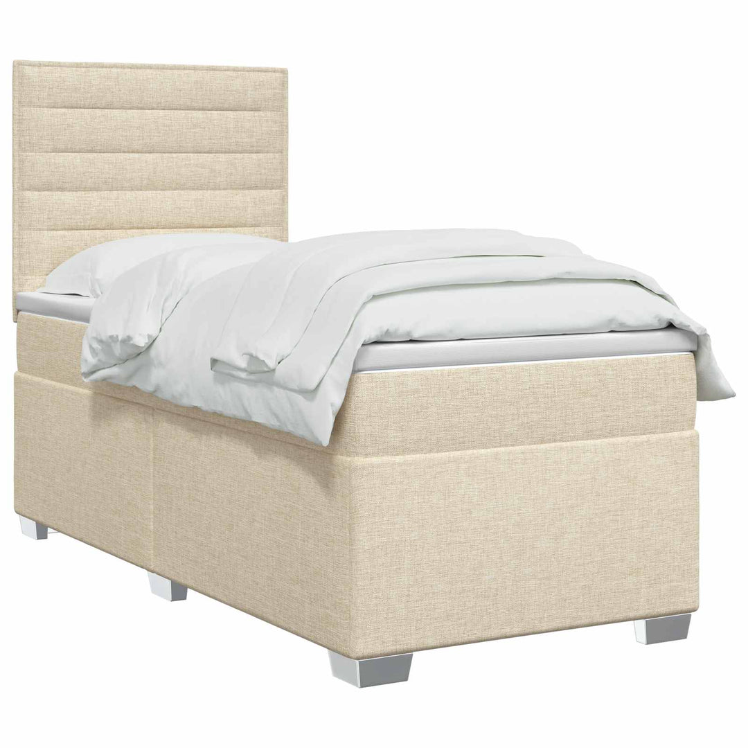 Boxmadras med topmadras Cremefarvet 100 x 200 cm Stof